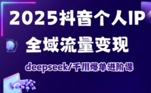 2025抖音个人IP全域流量变现进阶课,deepseek千川爆单进阶课-爱找项目网