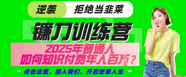 【网创项目终点站-镰刀训练营超级IP合伙人】25年普通人如何通过知识付费实现逆袭【揭秘】-爱找项目网