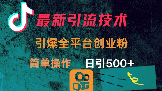 最新引流方法，引爆全平台的一个创业粉，简单操作日引300+-爱找项目网