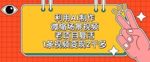 利用AI制作微缩场景视频，老项目复活，1条视频变现2k-爱找项目网