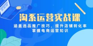 淘系运营实战课，涵盖选品推广技巧，提升店铺转化率，掌握电商运营知识-爱找项目网