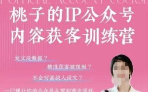 桃子IP公众号内容获客训练营(第3期),一门让你公众号从0到商业闭环的课程-爱找项目网