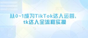 从0~1成为TikTok达人运营,tk达人全流程实操-爱找项目网