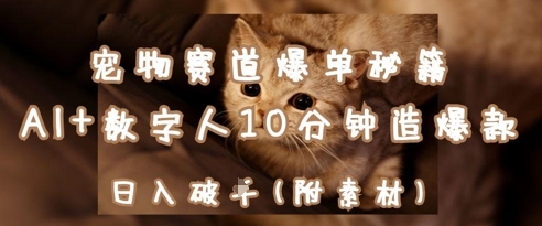 宠物赛道爆单秘籍：AI+数字人10分钟造爆款，日入1k-爱找项目网