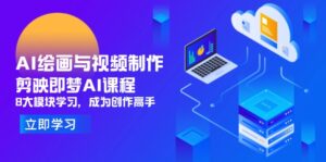 AI绘画与视频制作,剪映即梦AI课程,8大模块学习,成为创作高手-爱找项目网