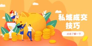 私域成交技巧，帮你从入门到精通，破解四大痛点，快速变现，轻松收钱-爱找项目网