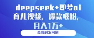 deepseek+即梦ai育儿视频，爆款吸粉，月入1w-爱找项目网