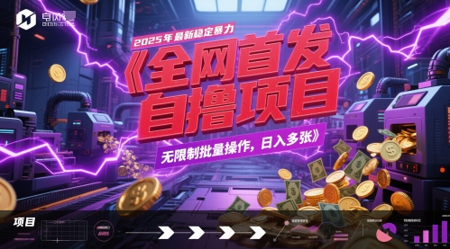 全网首发，2025年最新稳定暴力全自动自撸项目，无限制批量操作，日入多张【揭秘】-爱找项目网