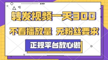 转发视频一天3张+，正规平台放心做，不看播放量，不看粉丝量，一个任务几分钟完成【揭秘】-爱找项目网