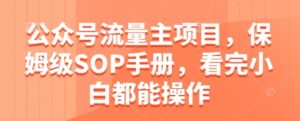公众号流量主项目，保姆级SOP手册，看完小白都能操作-爱找项目网