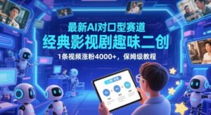最新AI对口型赛道，经典影视剧趣味二创，1条视频涨粉4000+，保姆级教程-爱找项目网