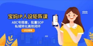 宝妈IP人设矩阵课：ABC号搭建，批量SOP，私域转化高效闭环-爱找项目网