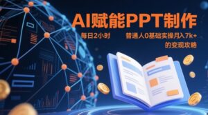 AI赋能PPT制作，每日2小时，普通人0基础实操月入7k+ 的变现攻略-爱找项目网