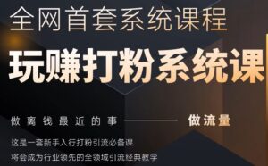2025行业首套全网全域打粉系统神课，做流量做离钱最近的事，一套新手入行打粉引流必备课-爱找项目网
