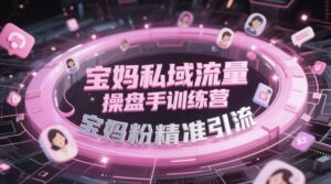 宝妈私域流量操盘手训练营，宝妈粉精准引流-爱找项目网