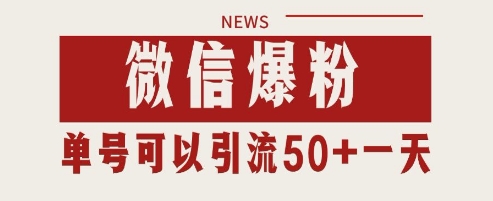 微信爆粉，私域暴力引流打法日引千粉 单号日进50+【揭秘】-爱找项目网