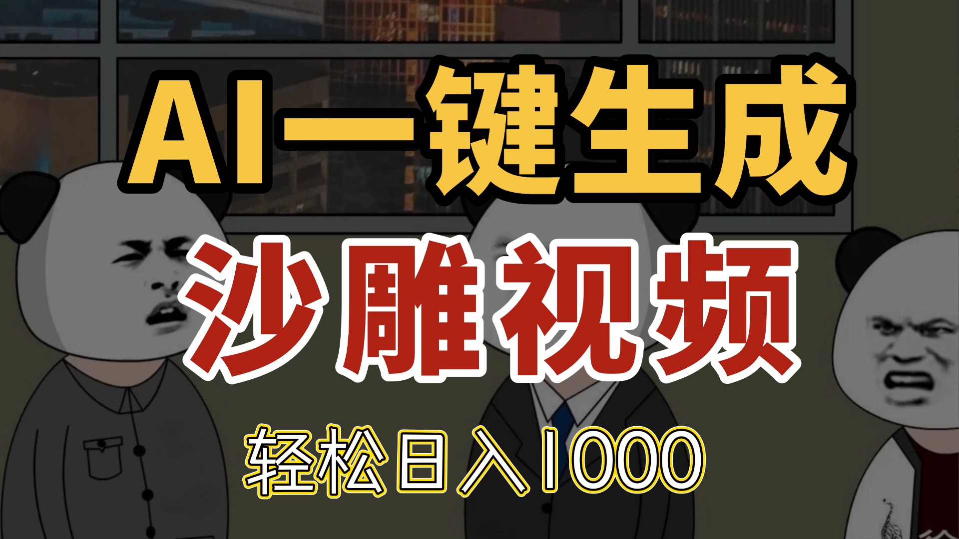 AI一键生成沙雕视频，一条视频千万播放，轻松日入1000-爱找项目网