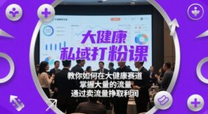 大健康私域打粉课，​教你如何在大健康赛道，掌握大量的流量，通过卖流量挣取利润-爱找项目网