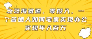 新蓝海赛道，零投入，一个普通人如何宅家办公实现年入百万-爱找项目网