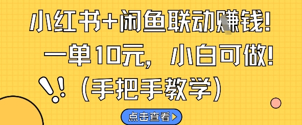 小红书+闲鱼联动挣钱，一单10元，小白可做-爱找项目网