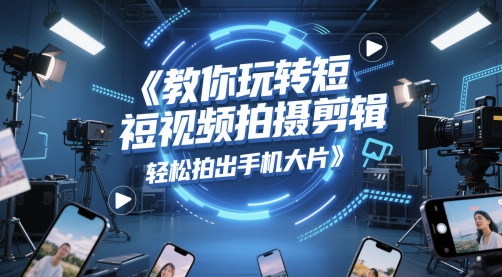 教你玩转短视频拍摄剪辑，轻松拍出手机大片-爱找项目网