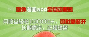 国外漫画app全自动搬砖项目，月收益轻松10000+，可批量多开！！！-爱找项目网