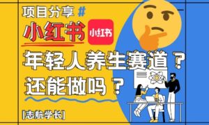 小红书年轻人养生赛道？真的还能做吗？详细讲解！-爱找项目网