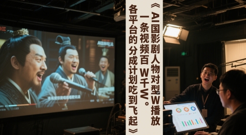 AI三国影视剧人物对口型唱歌玩法，一条视频百W千W播放，各平台的分成计划吃到飞起-爱找项目网