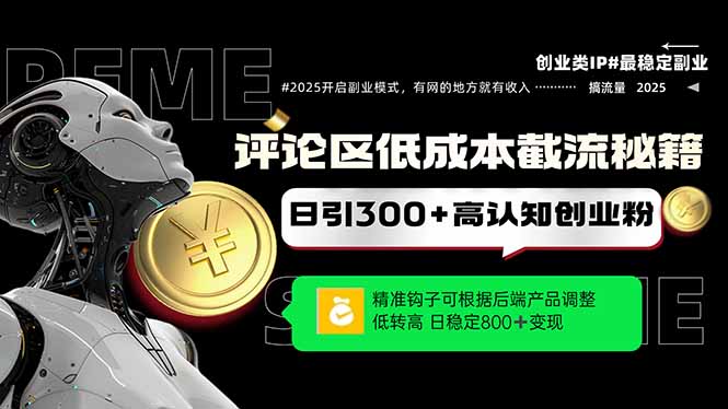 评论区低成本引流秘籍，精准钩子直击用户，单账号日增300+创业粉，日稳…-爱找项目网