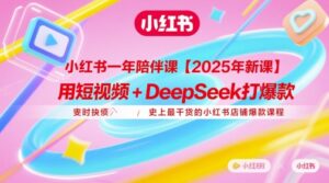 小红书一年陪伴课【2025年新课】，用短视频+deepSeek打爆款，史上最干货的小红书店铺爆款课程-爱找项目网