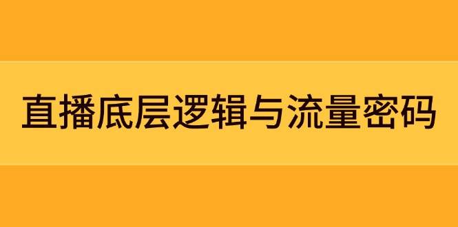 直播底层逻辑与流量密码：定位模型+案例拆解，急速流承接与数据优化全攻略-爱找项目网