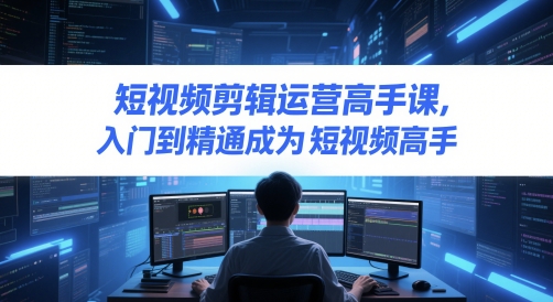 短视频剪辑运营高手课，入门到精通成为短视频高手-爱找项目网