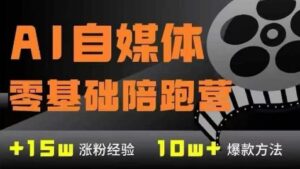 AI自媒体0基础到稳定变现训练营,7大模块带你实现AI自媒体变现-爱找项目网
