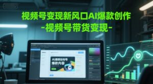视频号变现新风口AI爆款创作-视频号带货变现-爱找项目网