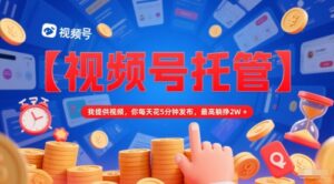 【视频号托管 】我提供视频，你每天花5分钟发布，最高躺挣2W+【揭秘】-爱找项目网