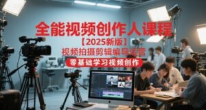 全能视频创作人课程【2025新版】视频拍摄剪辑编导运营，零基础学习视频创作-爱找项目网