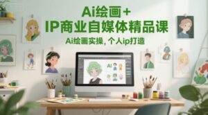 Ai绘画+IP商业自媒体精品课，Ai绘画实操，个人ip打造-爱找项目网