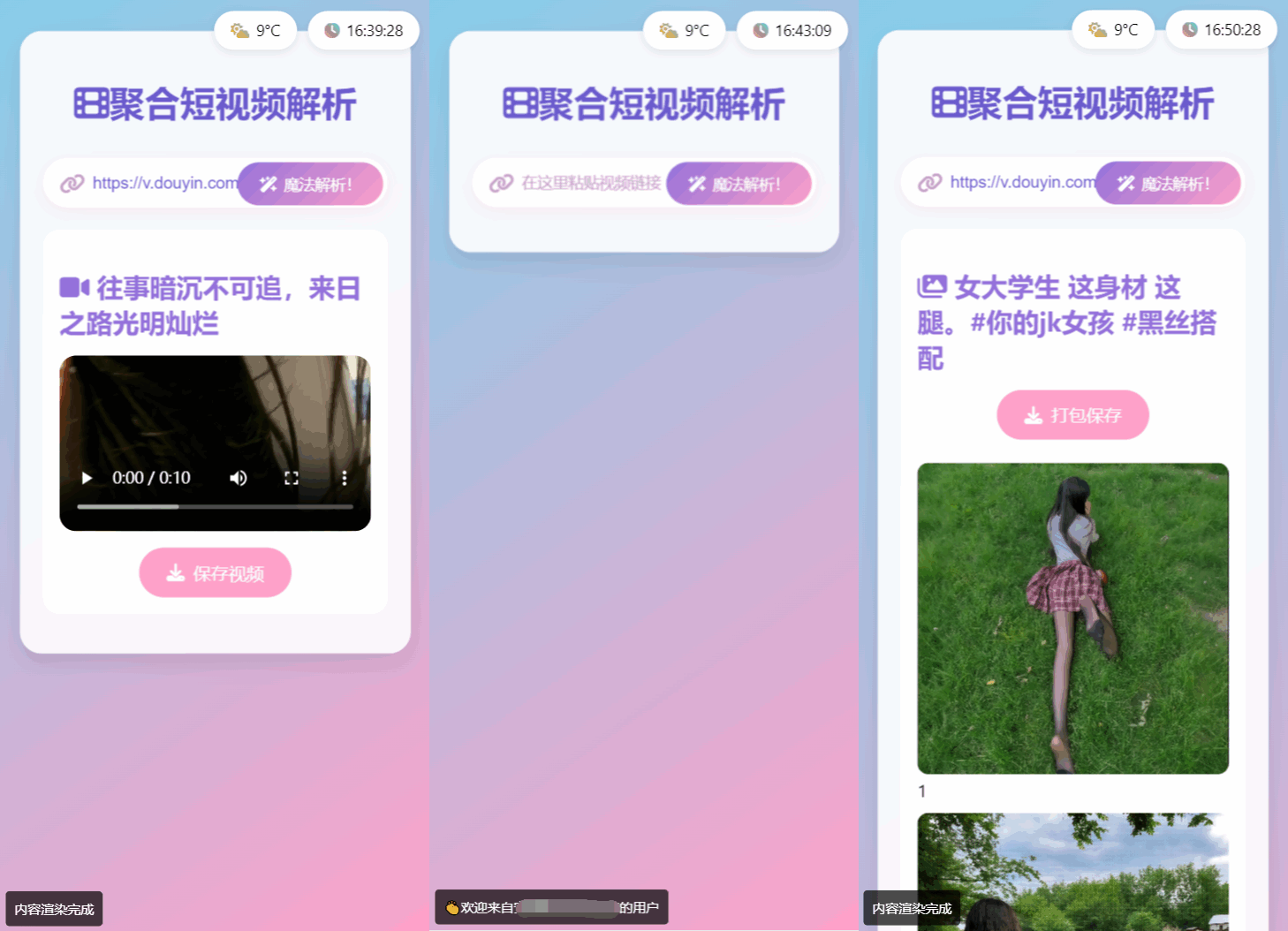 全新二次元聚合短视频解析去水印系统源码 自适应双端-爱找项目网