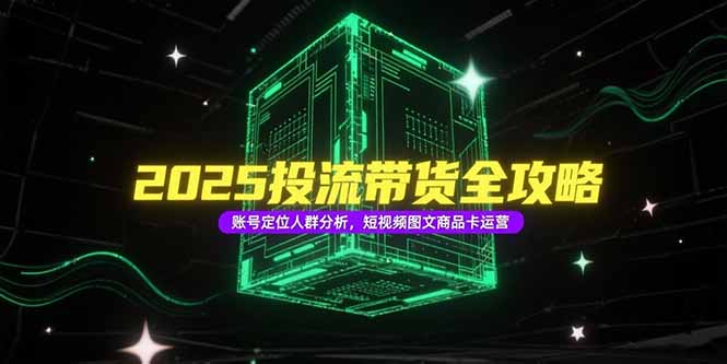 2025投流带货全攻略，账号定位人群分析，短视频图文商品卡运营-爱找项目网