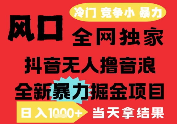 25年6月高爆抖音无人直播最新撸音浪掘金项目，解放双手小白可做，无脑日入1k+，门槛低【揭秘】-爱找项目网