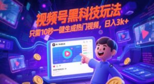 视频号黑科技玩法，只需10秒一键生成热门视频，日入3k+【揭秘】-爱找项目网