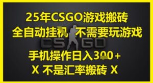 25年CSGO游戏搬砖，全自动运行，不需要玩游戏，手机操作日入3张(不是汇率搬砖)【揭秘】-爱找项目网