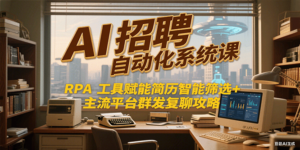 AI招聘自动化系统课，RPA工具赋能简历智能筛选+主流平台群发复聊全攻略-爱找项目网