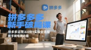 拼多多新手破局课,拼多多运营从0到1实操全流程,新手做电商必看-爱找项目网
