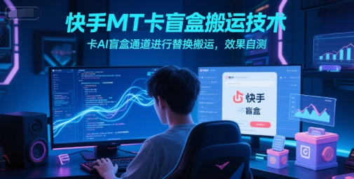 快手MT卡盲盒搬运技术，卡AI盲盒通道进行替换搬运，效果自测-爱找项目网