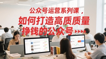 公众号运营系列课，如何打造高质量挣钱的公众号-爱找项目网