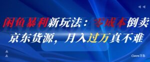 闲鱼暴利新玩法：零成本倒卖京东货源，月入过1W真不难-爱找项目网