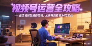 2025视频号运营全攻略，推流机制加短剧剪辑，从养号到日销34万实战-爱找项目网