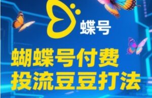 2025蝴蝶号付费投流豆豆打法,助新手快速掌握付费流量撬动自然流的核心玩法-爱找项目网