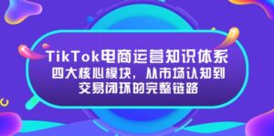 TikTok电商运营知识体系：四大核心模块，从市场认知到交易闭环的完整链路-爱找项目网